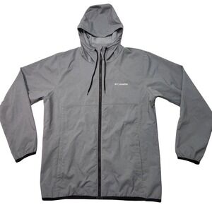 Columbia Pine Orchard Hooded Softshell Jacket Mens S Gray Outdoor Zip